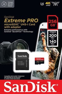 SanDisk 256GB 200MB/s Extreme Pro microSD Hafıza Kartı